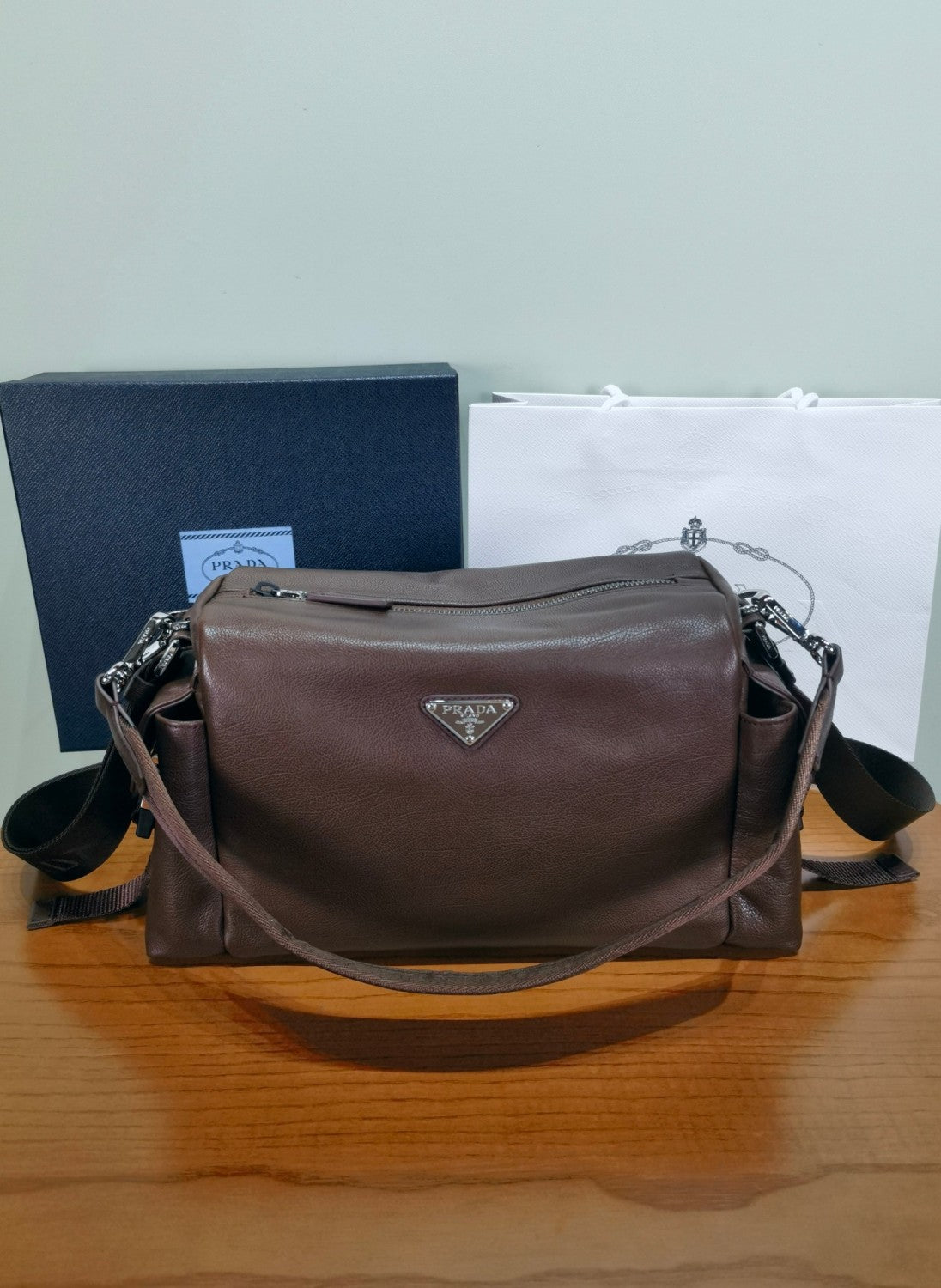 PRADA Black Prada Explore Leather Bag #379559