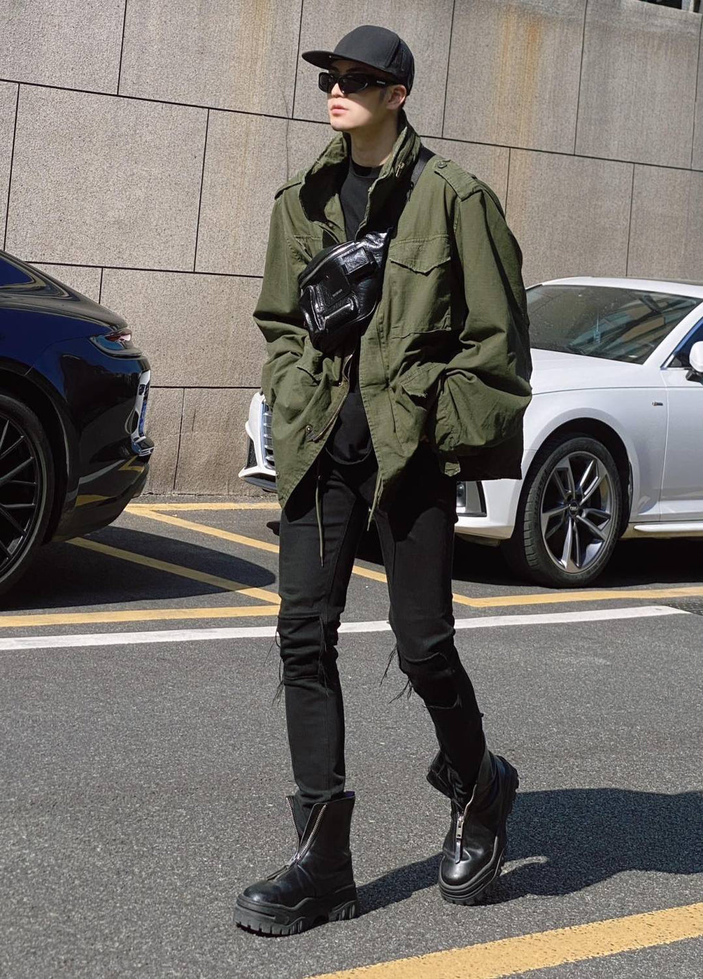 Balenciaga Men's Spring And Autumn Multi-Pocket Zipper Cotton Solid Color Loose Hooded Coat Jacket Ngvp #8687