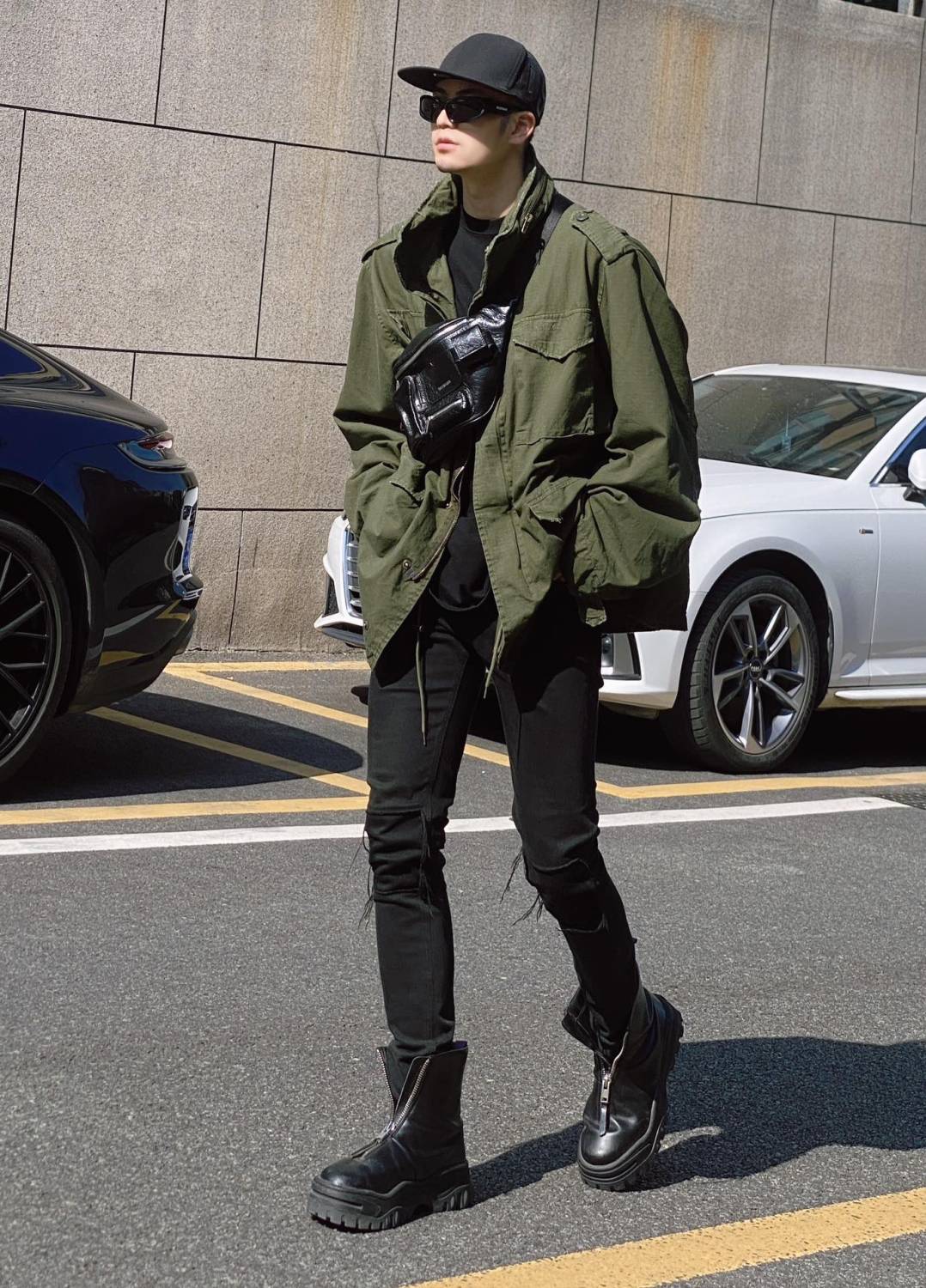 Balenciaga Men's Spring And Autumn Multi-Pocket Zipper Cotton Solid Color Loose Hooded Coat Jacket Ngvp #8687