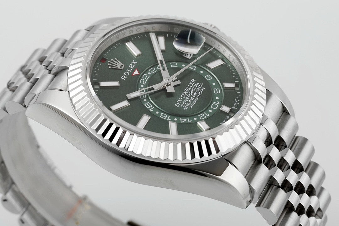 Rolex Men's Automatic Mechanical Movement Waterproof Solid Color Dial Stainless Steel Case Watch #72393