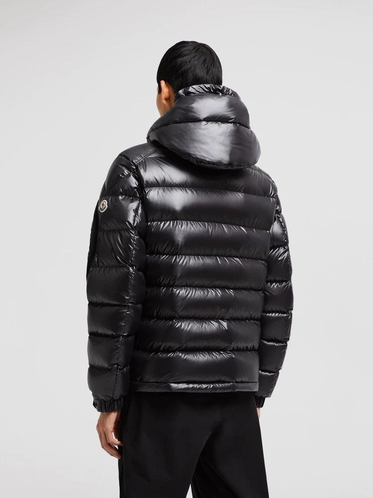 Moncler Men's Fall/Winter Batman Logo Adjustable Cuffs Hooded Single Breasted Long Sleeve Puffer Down Jacket #73741