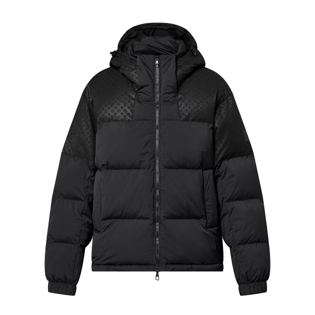 Louis Vuitton Men's Autumn and Winter Solid Color Logo Embossed Hooded Zipper Long Sleeve Warm Puffer Down Jacket #74945