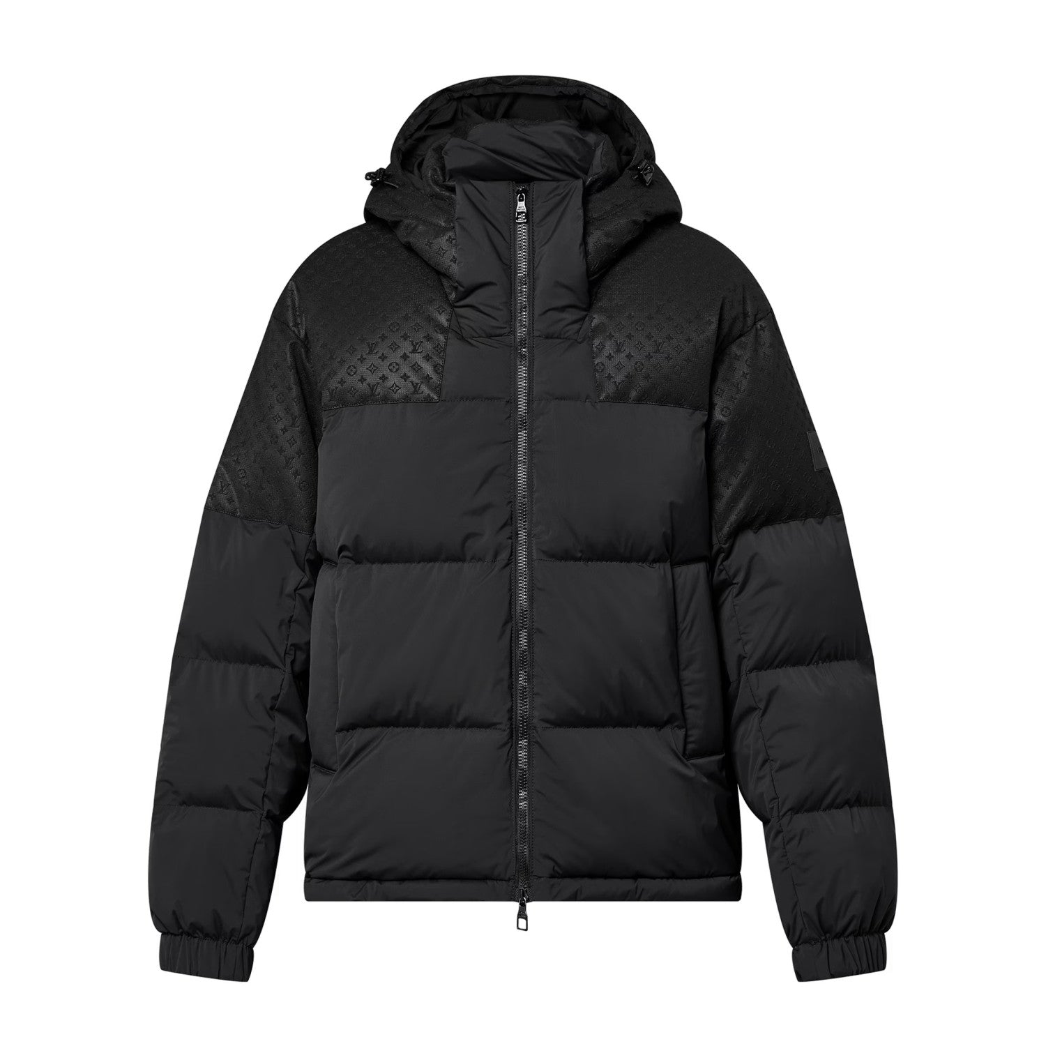 Louis Vuitton Men's Autumn and Winter Solid Color Logo Embossed Hooded Zipper Long Sleeve Warm Puffer Down Jacket #74945
