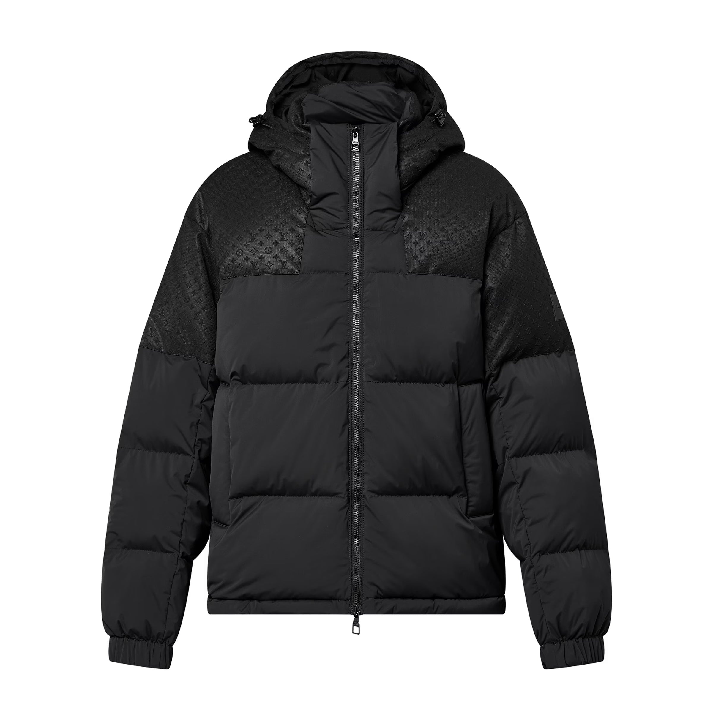 Louis Vuitton Men's Autumn and Winter Solid Color Logo Embossed Hooded Zipper Long Sleeve Warm Puffer Down Jacket #74945