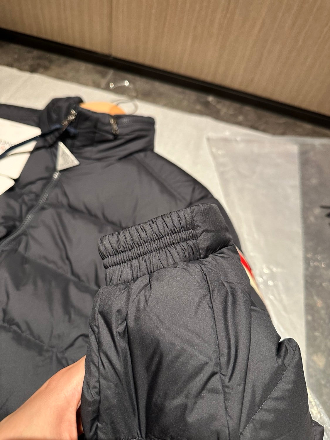 Moncler Men's Winter Fashion Casual High Neck Double Zip Goose Down Nylon Fabric Cotton Jacket Down Outerwear Jacket #79539