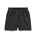 Balenciaga Men's Summer Hot Drill Logo Letter Print Black Cotton Shorts Pants #99727