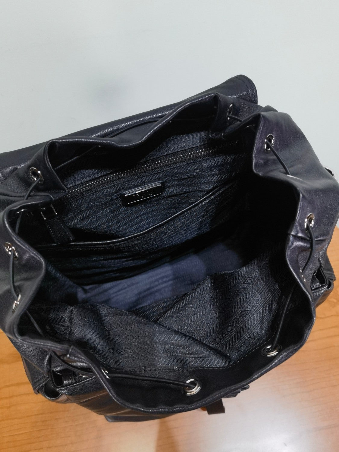 PRADA Black Prada Explore Leather Backpack #379556