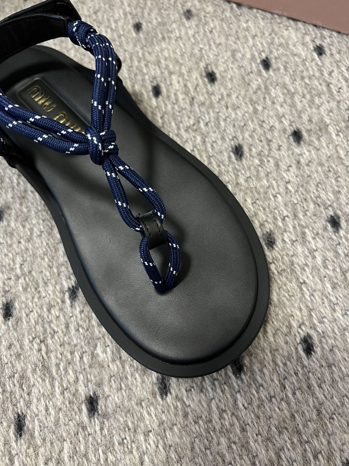 MiuMiu Women's Summer Fashion Casual Toe-exposed Strappy Leather Sandals Shoes #78431