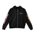 Chrome Hearts Men's Fall/Winter Fan Cross Graffiti Print Black Hooded Zipper Jacket #97956