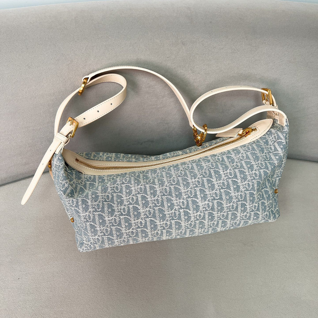 DIOR Medium_D-Journey Bag in Crinkled Calfskin Metallic Gold-Tone Flat Macrocannage #335779