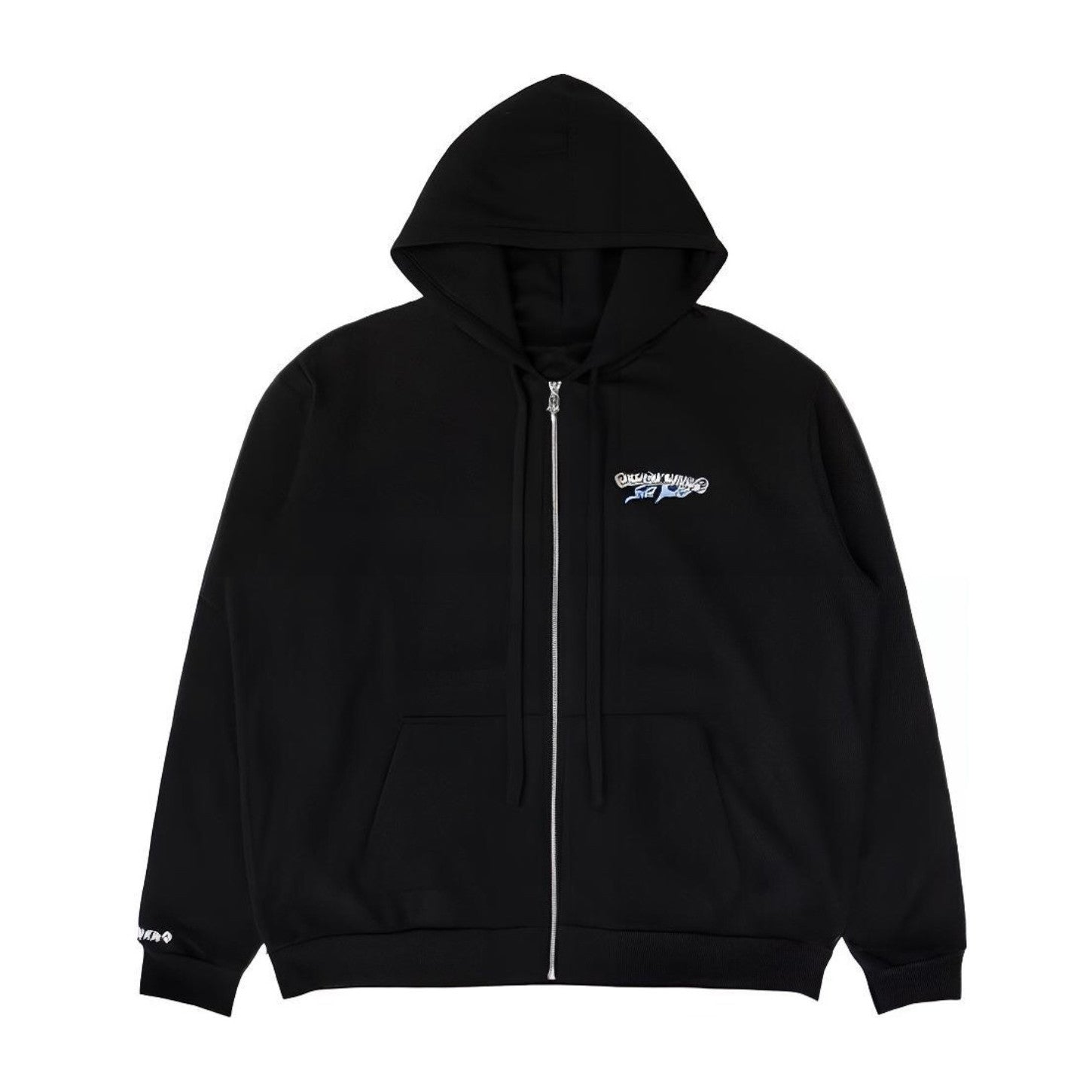 Chrome Hearts Men's Spring & Fall Black Logo Print Zipper Long Sleeve Hooded Sweatshirt Jacket #73124