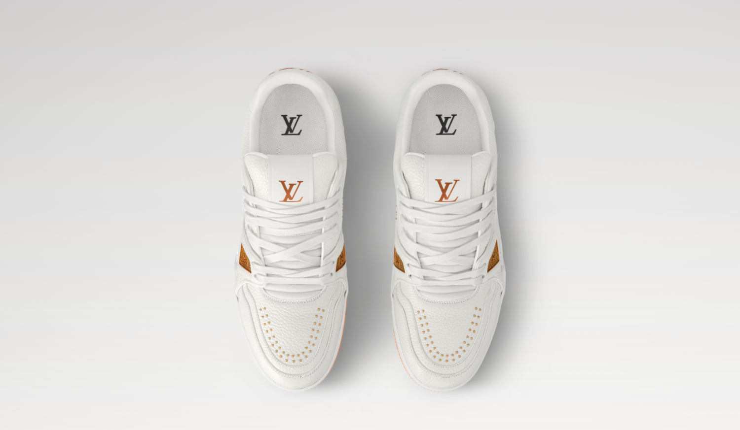 Louis Vuitton Men's & Women's LV Trainer Sneakers All-Season Low-Top Solid-Color Round-Toe Lace-Up Leather Casual Shoes #81532