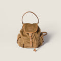MiuMiu Small Cinnamon Corduroy Backpack #334156