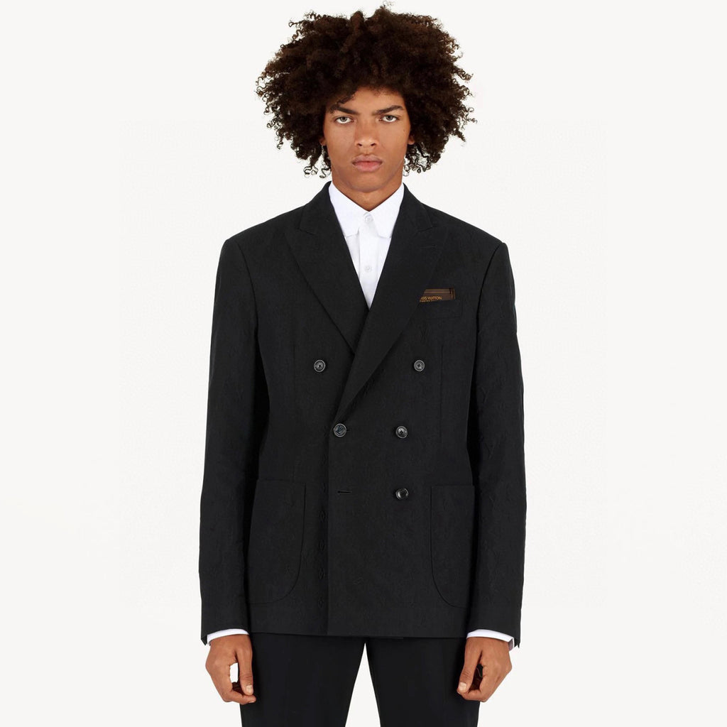 Louis Vuitton Men's Spring And Fall Solid Color Letters Dark Print Double Breasted Long Sleeved Suit Jacket Pants Suit Set #72912