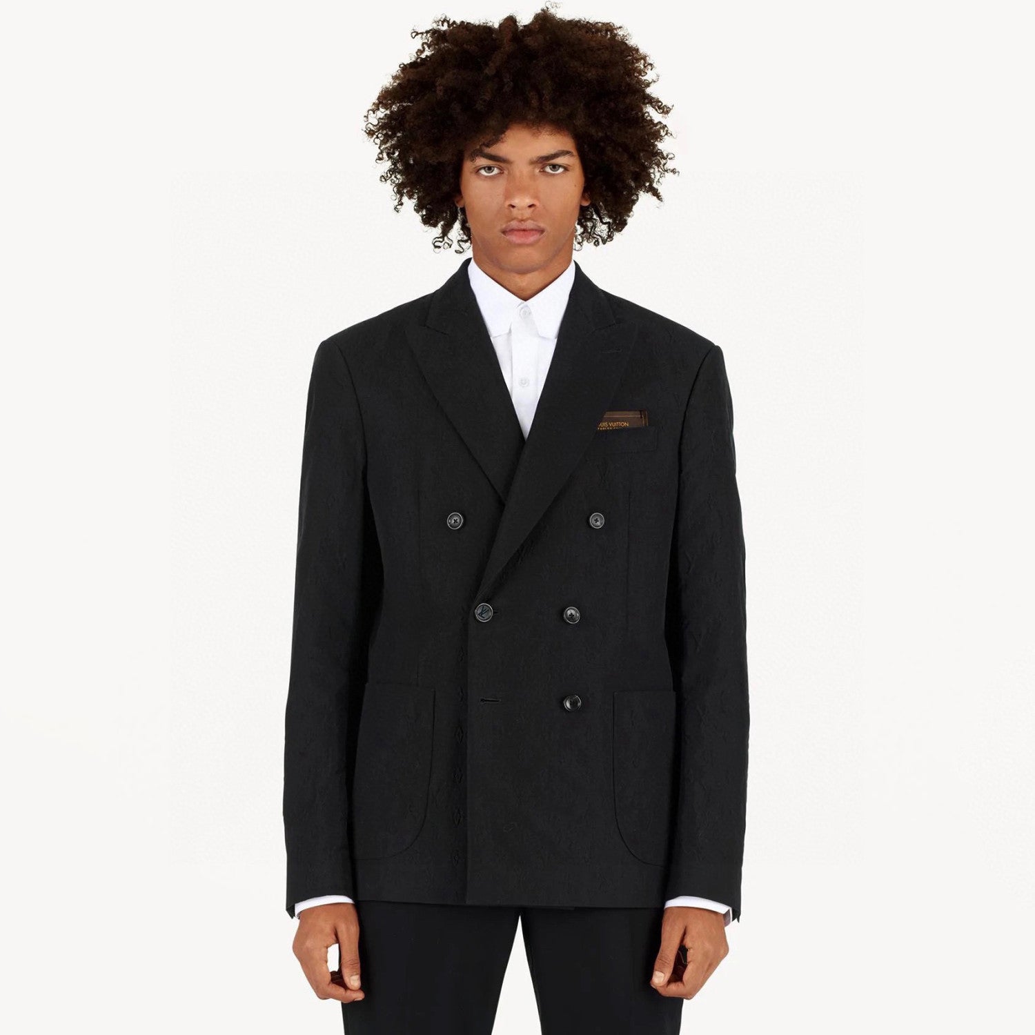 Louis Vuitton Men's Spring And Fall Solid Color Letters Dark Print Double Breasted Long Sleeved Suit Jacket Pants Suit Set #72912