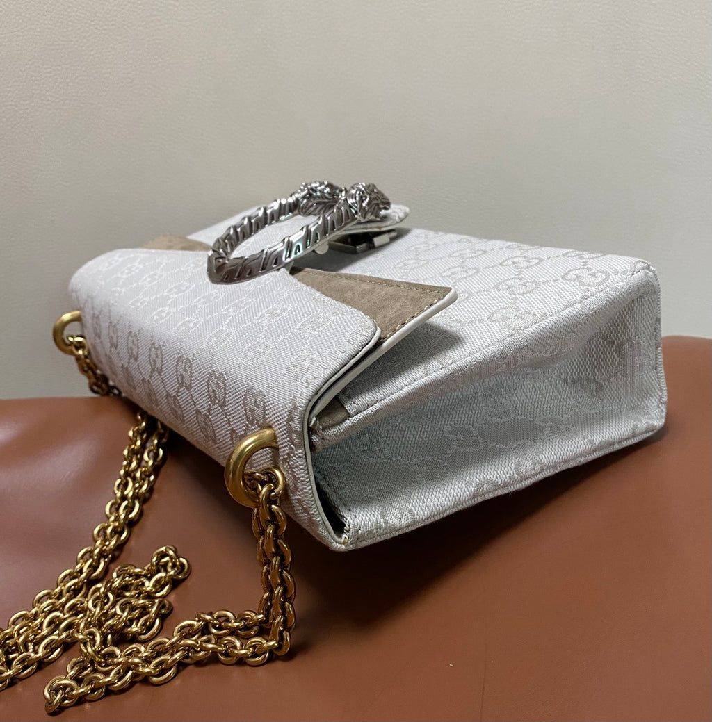 GUCCI Dionysus Medium Shoulder Bag GG Canvas #383686