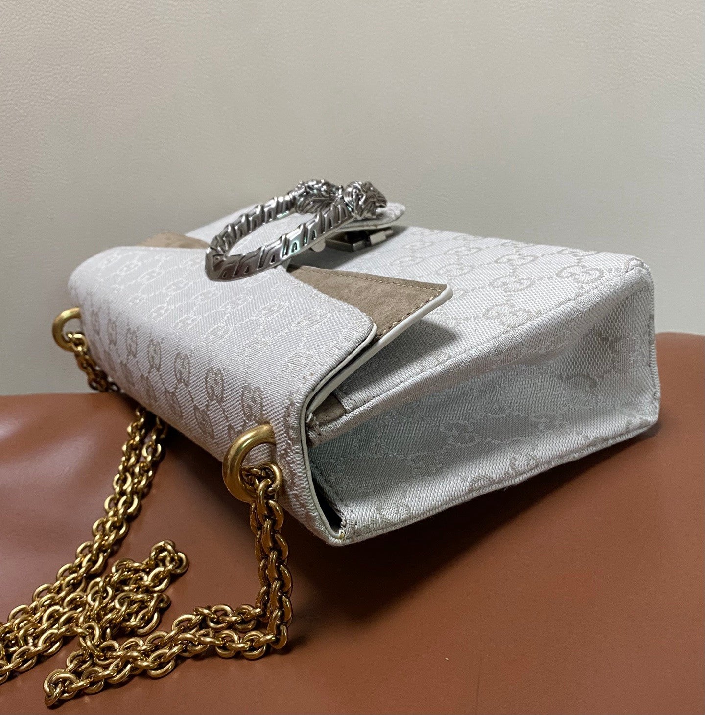 GUCCI Dionysus Medium Shoulder Bag GG Canvas #383686
