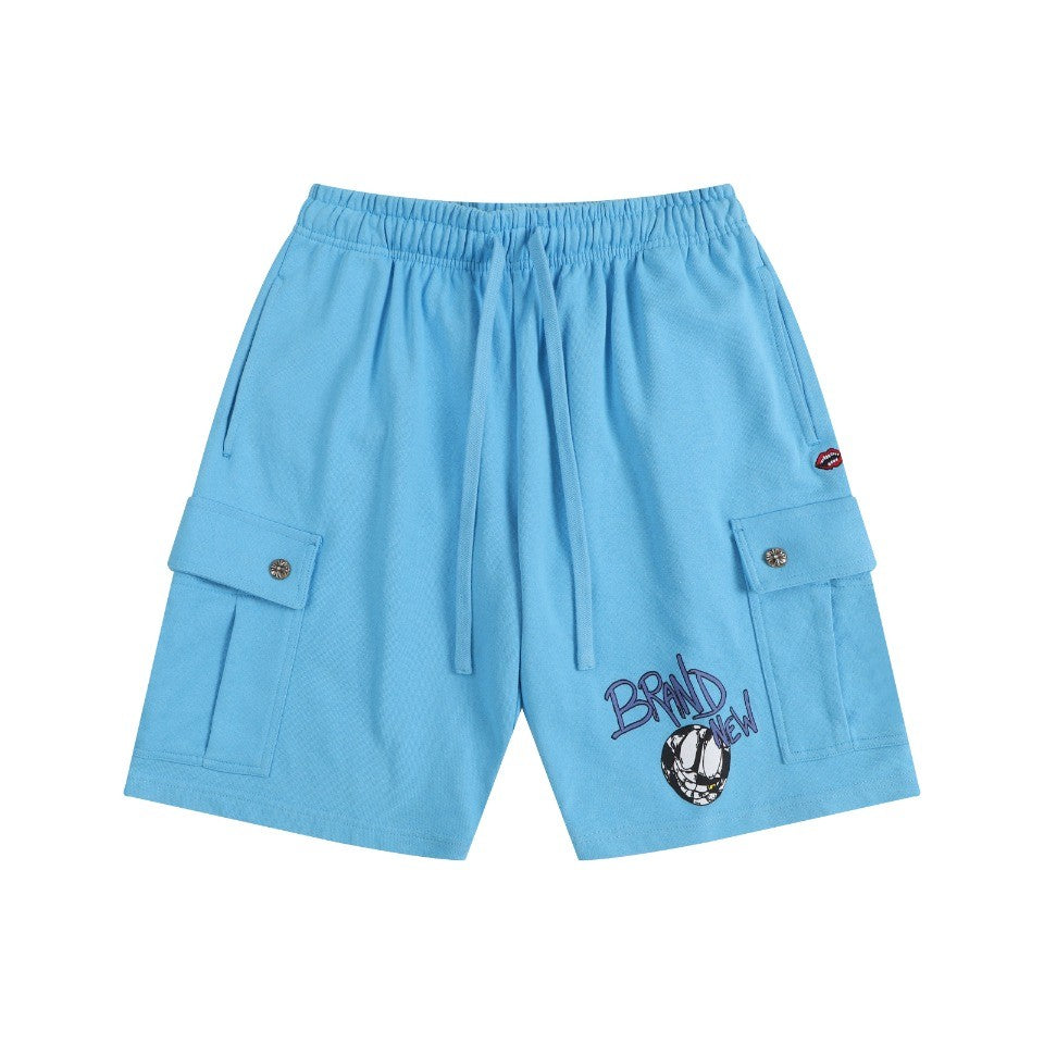 Chrome Hearts Men's Summer Graffiti Monogram Printed Mid Rise Straight Leg Casual Tie Shorts #75587