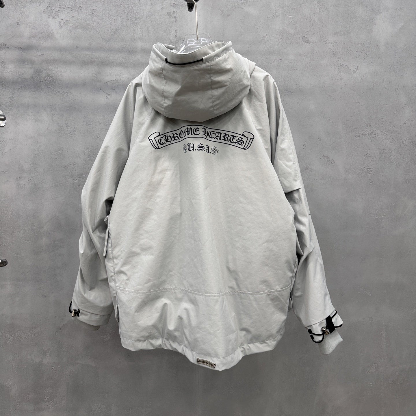 Chrome Hearts Men's And Women's Fall/winter Fashion Casual Solid Color Hooded Zipper Windproof Single Breasted Button Classic Logo Print White Goose Down Filled Jacket #79546