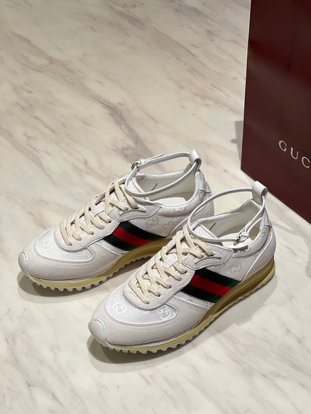 Gucci Re-Motion Women's Summer Solid Colour Round Toe Lace Up Low Top Casual Sneakers Shoes #76773