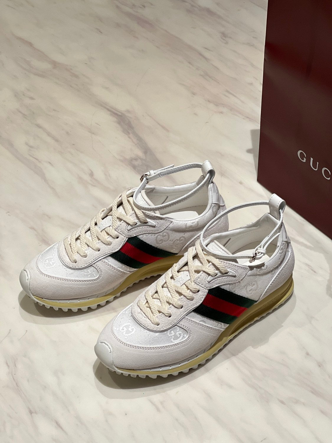 Gucci Re-Motion Women's Summer Solid Colour Round Toe Lace Up Low Top Casual Sneakers Shoes #76773