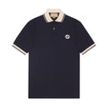 Gucci Men's Summer Colorblocked Stripe Trim Cotton Polo Neck Short Sleeve T-Shirt #98684