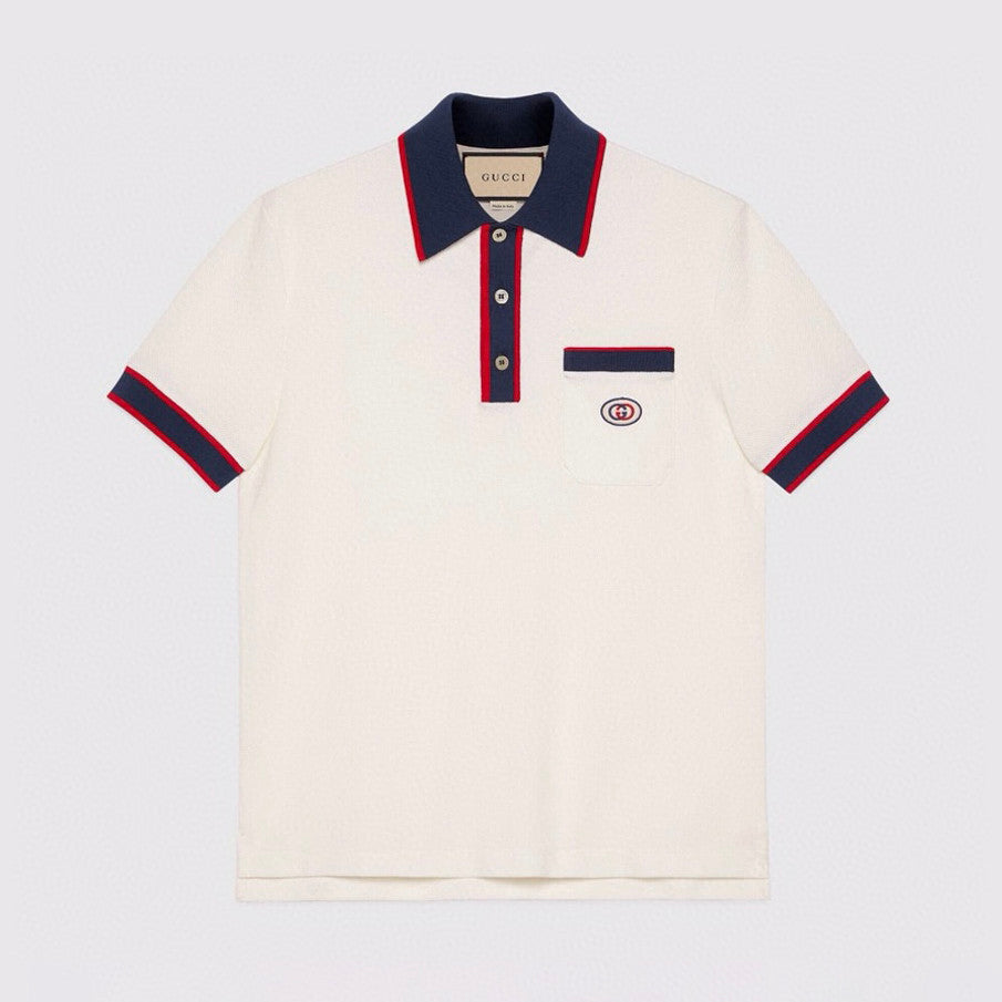 Gucci Men's Summer Decorated Interlocking Double G Label Stretch Cotton Polo Shirt Short Sleeve T-Shirt #99859