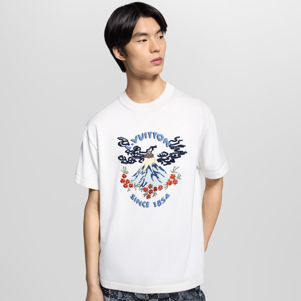 Louis Vuitton Men's And Women's Summer Solid Color Fashion Casual Letter Print Embroidered Short Sleeve Round Neck T-Shirt #78217