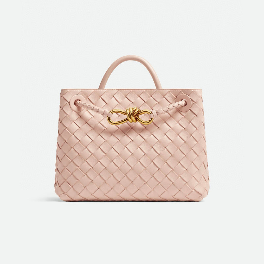 Bottega Veneta Andiamo Women's Fashion Classic Solid-Color Knitted Magnetic Snap Closure Leather Small Shoulder Bag Tote Bag Bags 766014VCPP12273 #79111