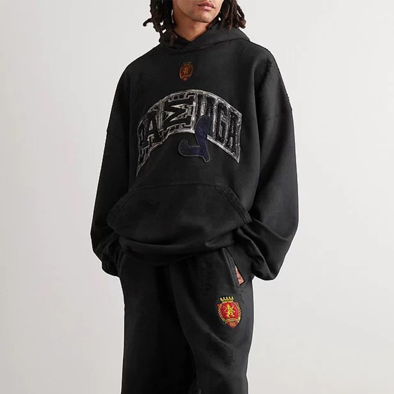 Balenciaga Men's Women's Spring And Autumn Fashion Retro Old Silhouette Washed Solid Color Cotton Casual Hooded Sweater Ngvp #7881