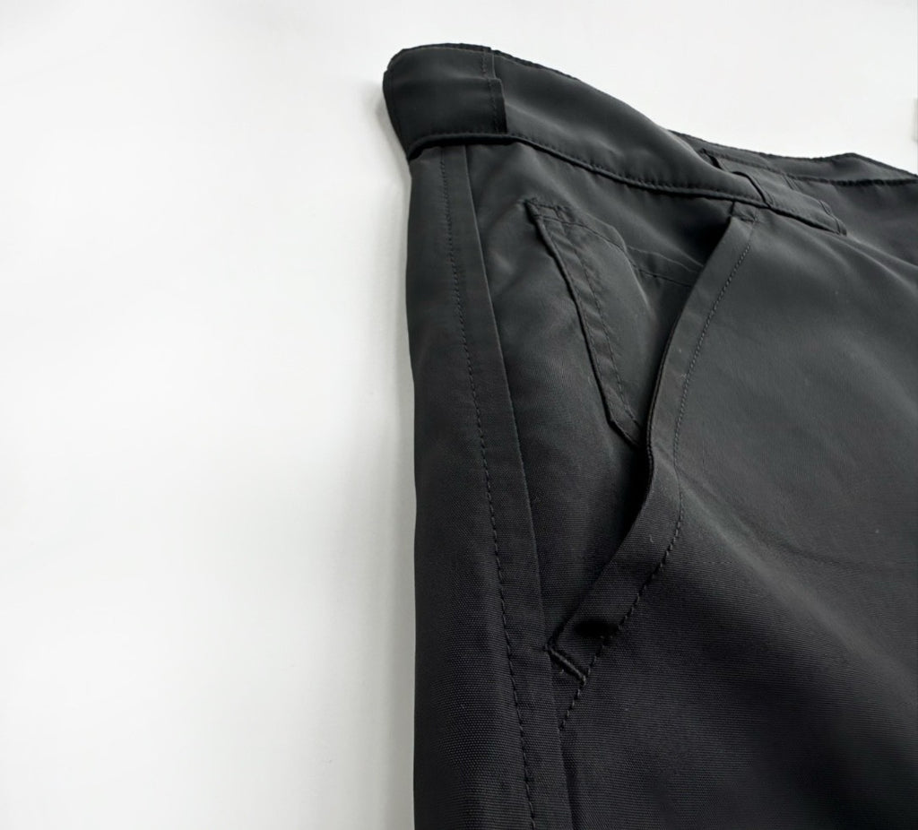 Prada Men's Summer Solid Colour Triangle Logo Nylon Casual Zip Up Shorts #74838