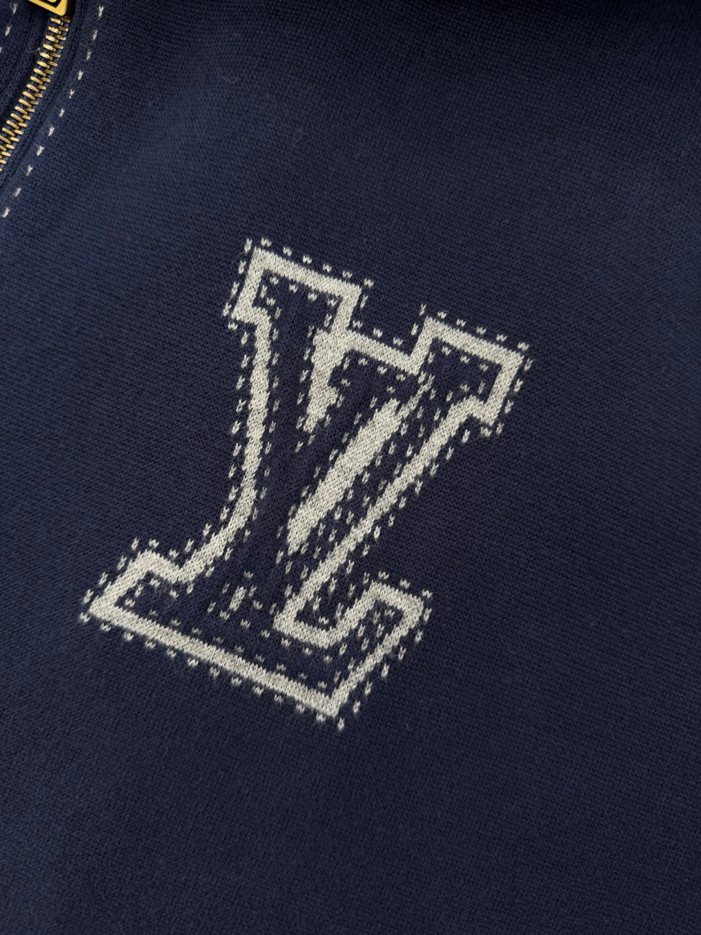 Louis Vuitton Graphic Intarsia Zipped Cotton Hoodie #334469