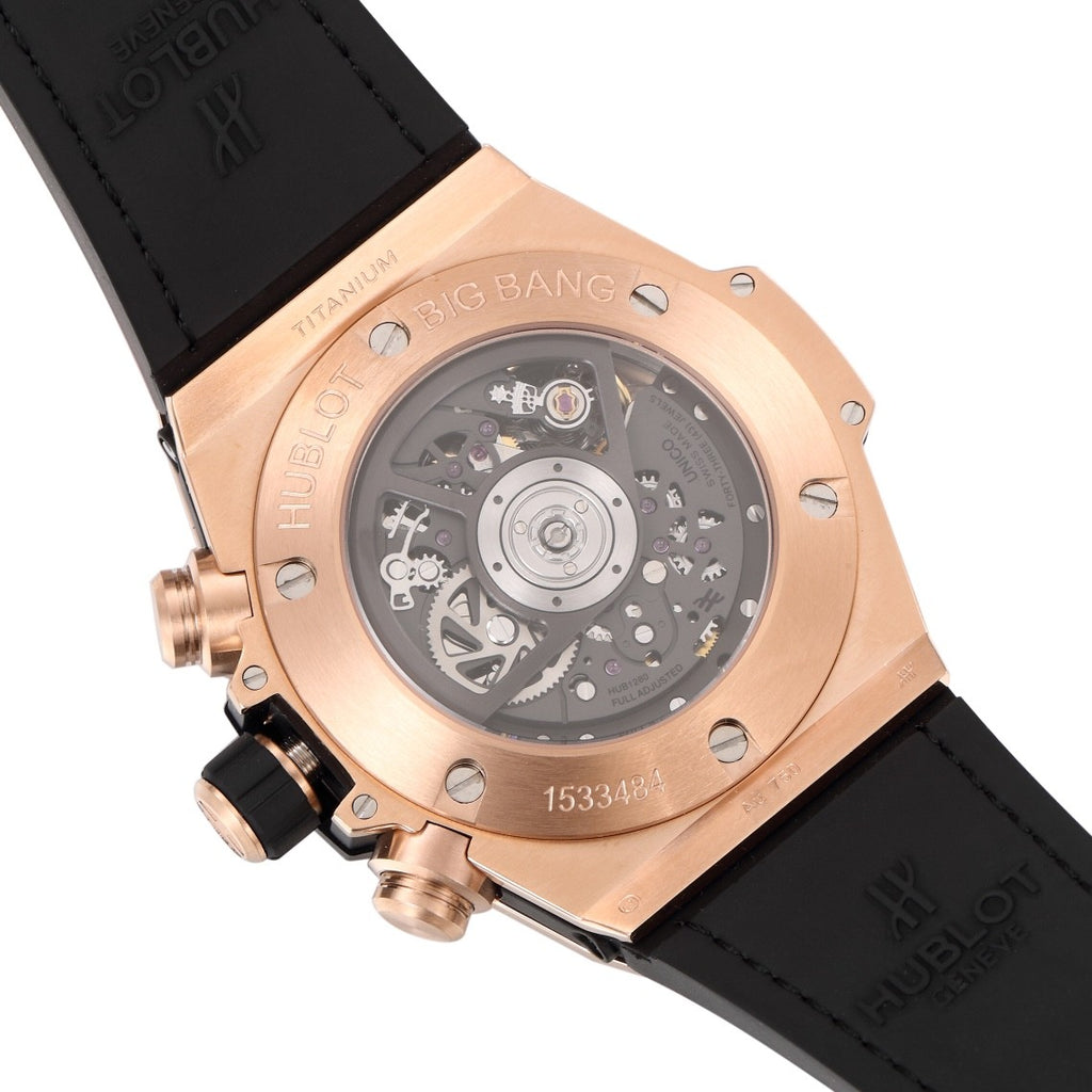 Hublot Men's Automatic Mechanical Movement Date Display Chronograph Skeleton with Colorful Diamonds Watch #76264