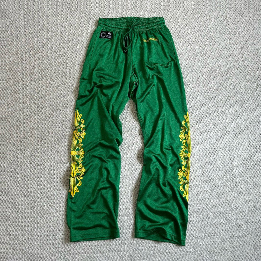 Chrome Hearts Men's Spring and Autumn Printed Stretch Drawstring Loose Fit Sweatpants Pants Shorts #99425