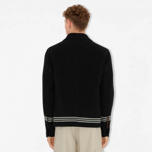 Burberry Men's Spring/Autumn Solid Color Fashionable Simple Striped Print Pattern Pointed Collar Single Breasted Long Sleeved Jacket #78165