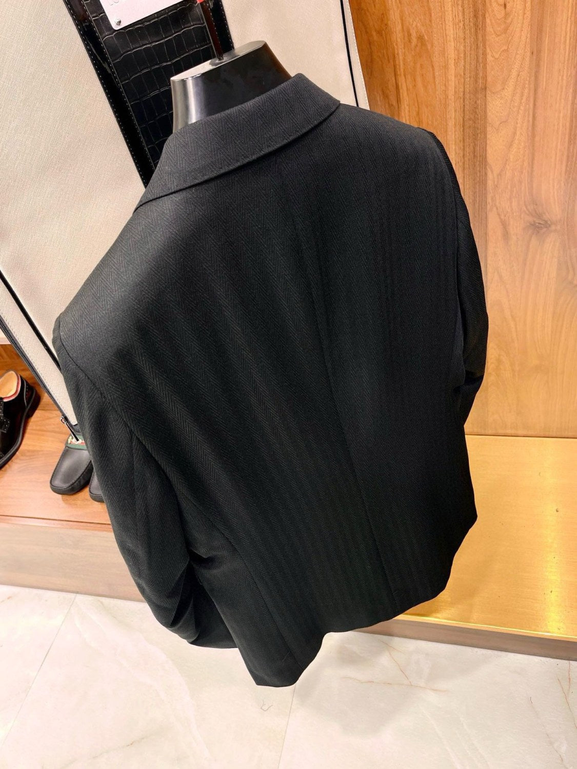 Louis Vuitton Men's Fall And Winter Business High-end Tide Wool Double-breasted Blazer Top Wedding Suit Casual Pants Black Suit Set Ngvp #2443