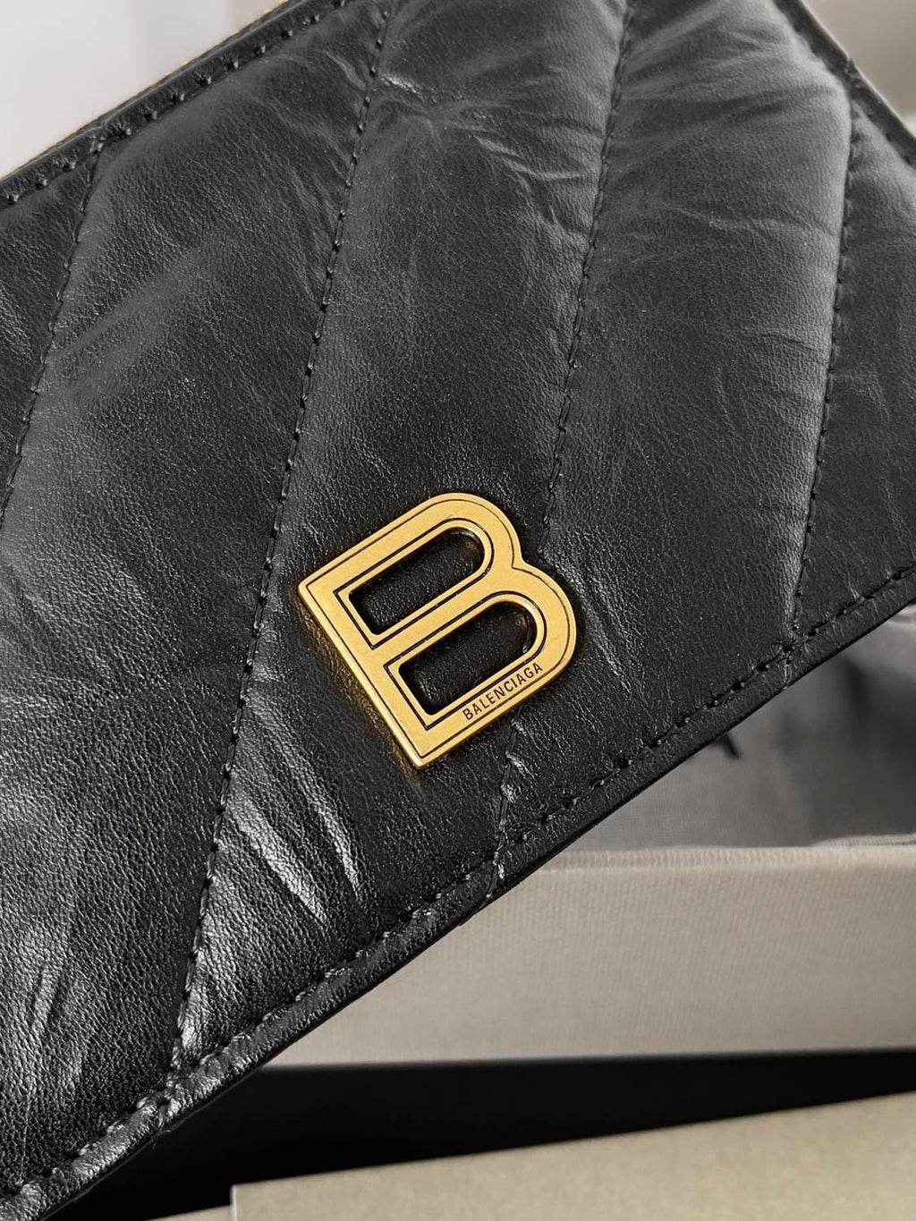 Balenciaga Women's Retro Old Card Bag Leather Coin Purse Wallet Solid Color Bags #71935