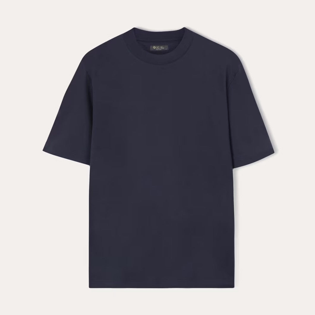 Loro Piana Men's Summer Solid Color Casual Fashion Round Neck Cotton Short Sleeve T-Shirt #98734
