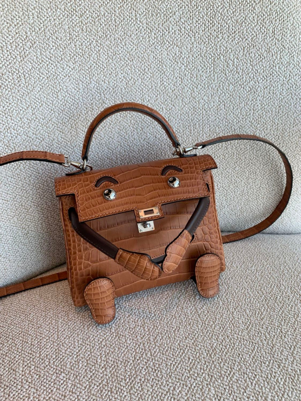 Hermes Kelly Doll Kraft Paper 2H Millennium Doll Top-grain Genuine Imported Alligator Leather Shoulder Crossbody Bag Bags For Other Colours Please Contact Customer Service #195072