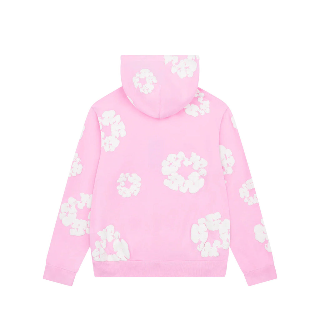 Denim Tears Men's And Women's Spring/fall Fashion Trend Solid Color Hooded Pullover Loose Fit Cotton Hoodie With Floral Print European American Style High Street Hip Hop Streetwear Sweatshirt #79535