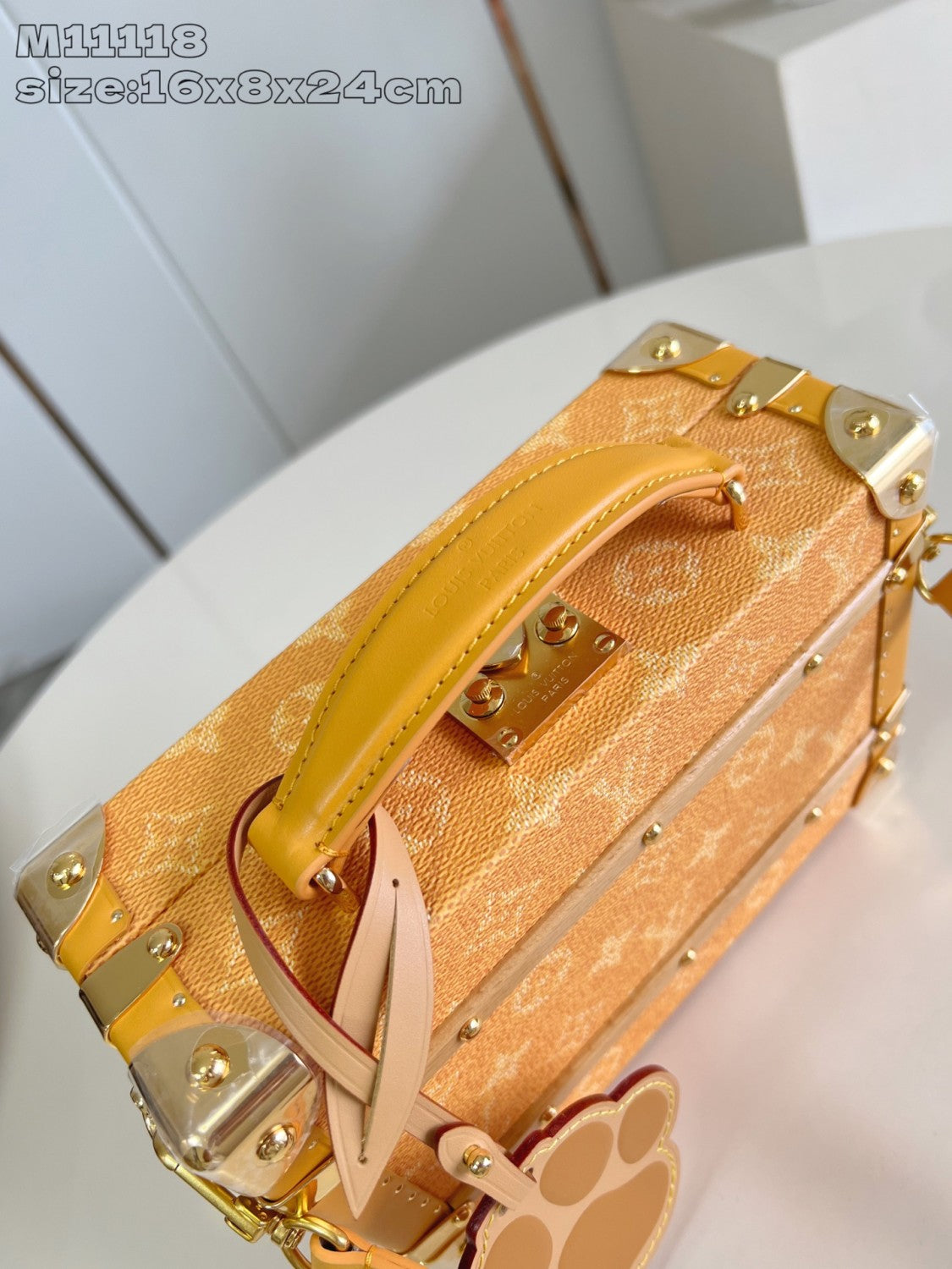 Louis Vuitton Handle Trunk Women's Solid Color Detachable Adjustable Shoulder Strap Buckle Closure Coated Canvas Box Bag Single Shoulder Crossbody Handbag Bags #77522
