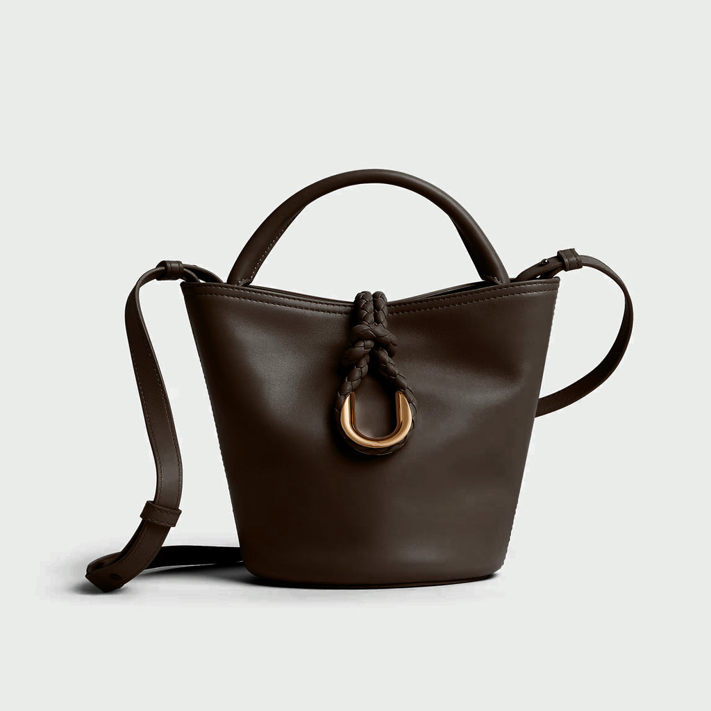 Bottega Veneta Liberta Women's Adjustable Detachable Shoulder Strap Solid Color Leather Bucket Bag Single Shoulder Crossbody Handbag Bags #77161