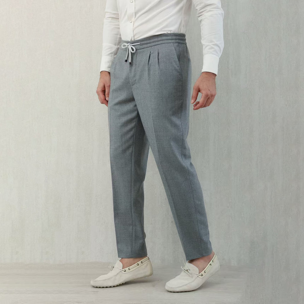Brunello Cucinelli Men's Spring And Autumn Casual Drawstring Pants Fashion Trousers Loose Straight Comfortable Cotton Thin Trousers Ngvp #1469