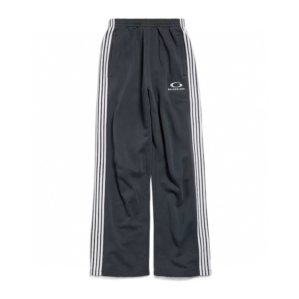 Balenciaga Men's Logo Double-Ring Embroidered Stripe Solid-Color All-Season Athletic Pants Retro Casual Elastic Waist Loose Straight-Leg Trousers Pants #335102