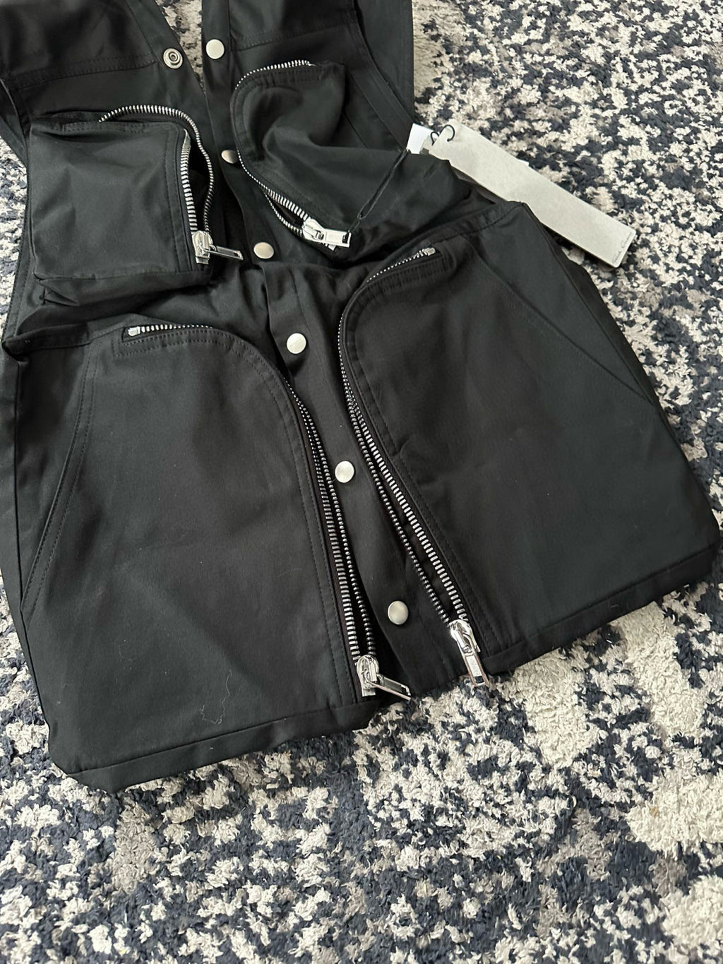 Rick Owens Men's Spring/Autumn Solid Colour V-Neck Backless Workwear Single-Breasted Vest Jacket #76954