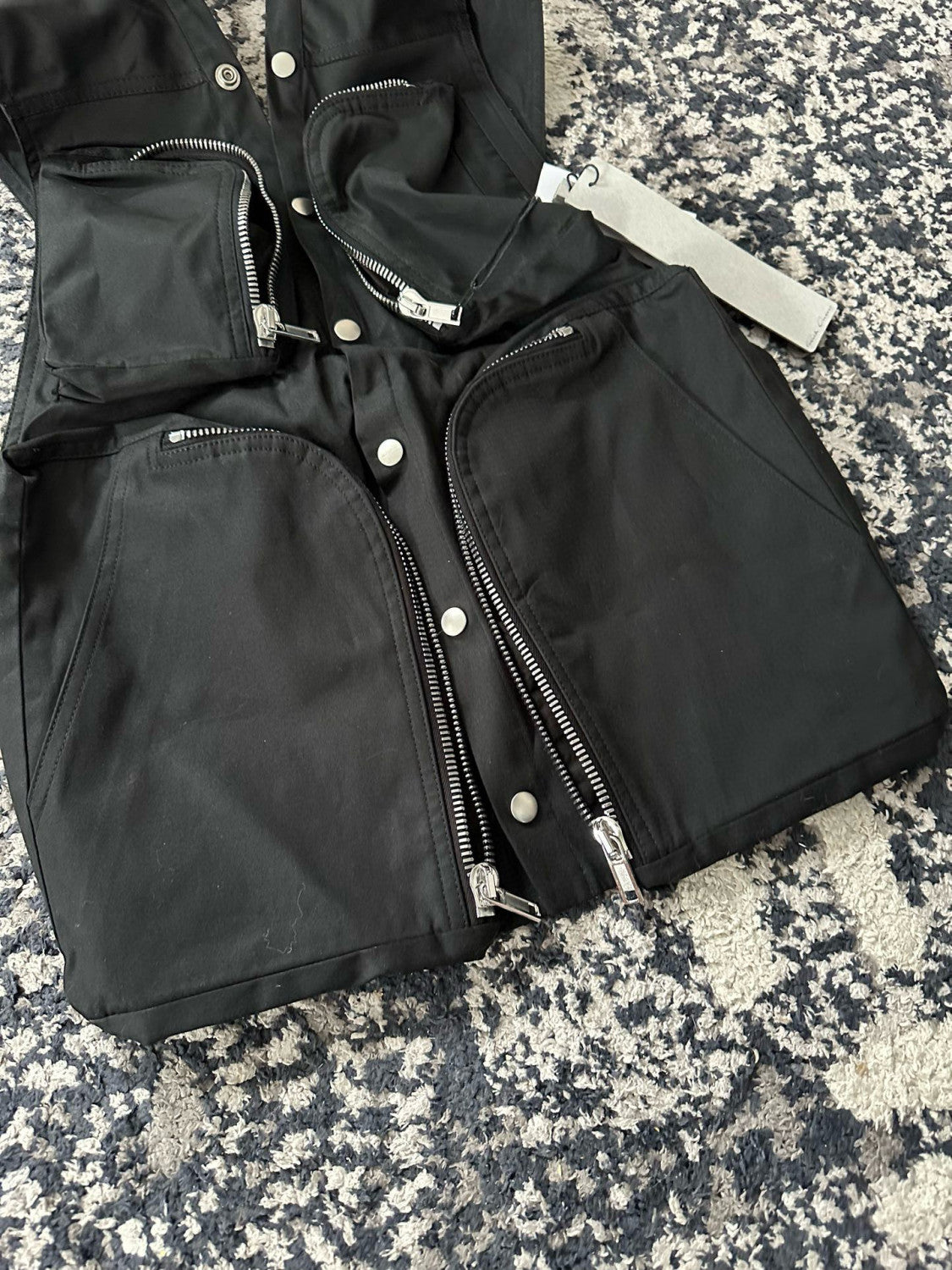Rick Owens Men's Spring/Autumn Solid Colour V-Neck Backless Workwear Single-Breasted Vest Jacket #76954