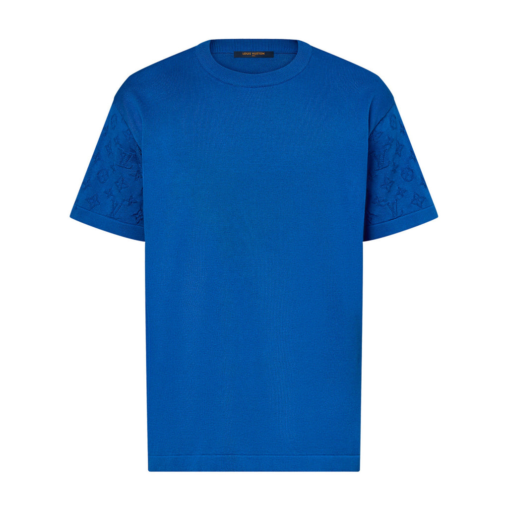 Louis Vuitton Men's Summer Solid Color Logo Jacquard Round Neck Cotton Short Sleeve T-Shirt #99834