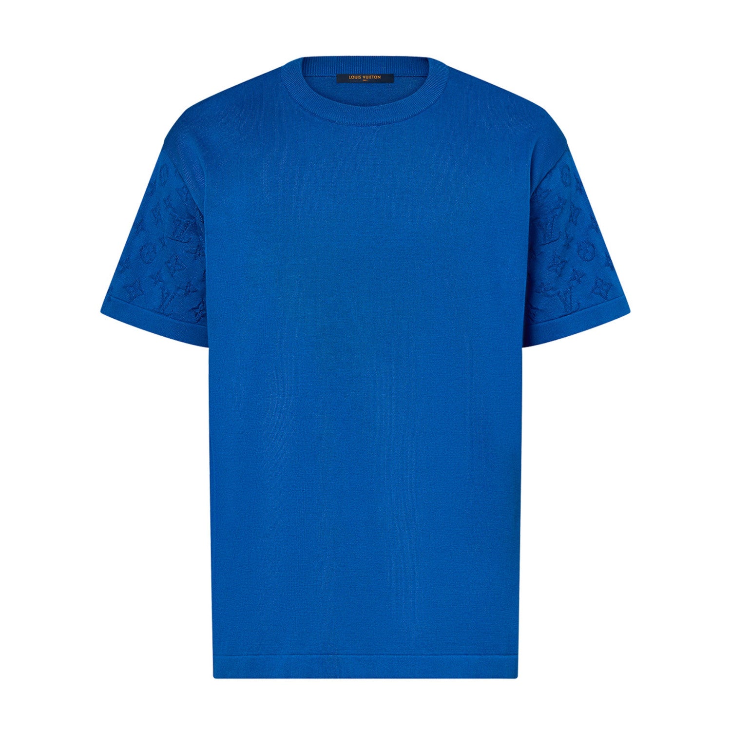 Louis Vuitton Men's Summer Solid Color Logo Jacquard Round Neck Cotton Short Sleeve T-Shirt #99834