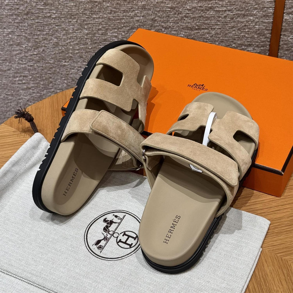 Hermes Women's Autumn and Winter Pure Color Suede Leather Casual Fashion Sandal Mop Shoes #77294
