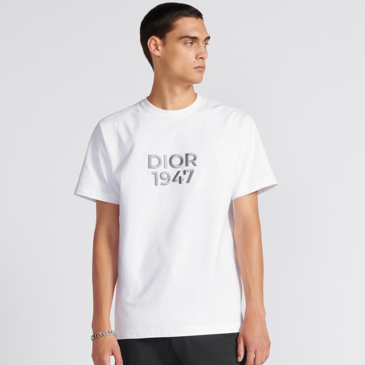 Dior Men's Summer Embroidered Logo Solid Color Round Neck Cotton Short Sleeve T-Shirt #97978